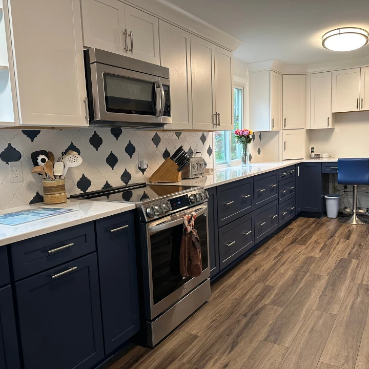 blue custom cabinet